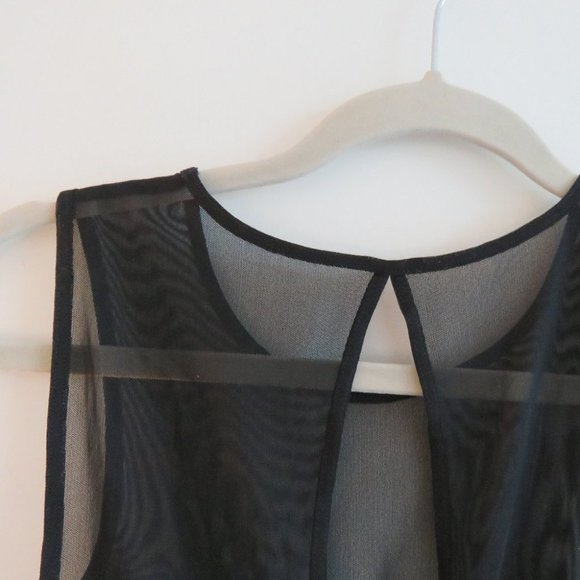 ABERCROMBIE & FITCH Black Mesh Top Sleeveless Bodysuit Minimalist Stretch Sz S - Picture 11 of 13